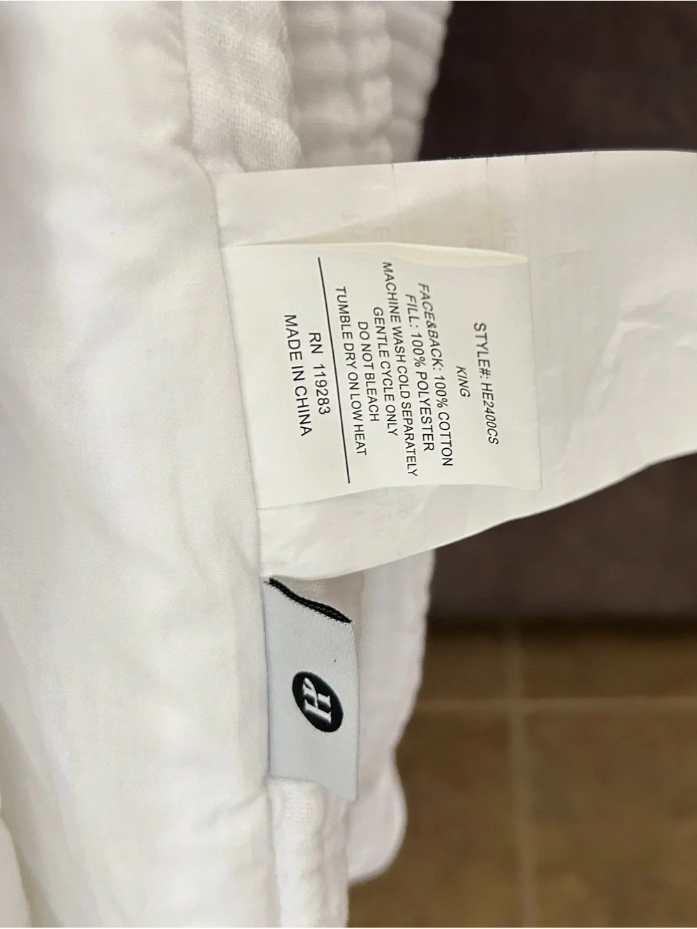 White Cotton Comforter - Lightweight farmhouse style